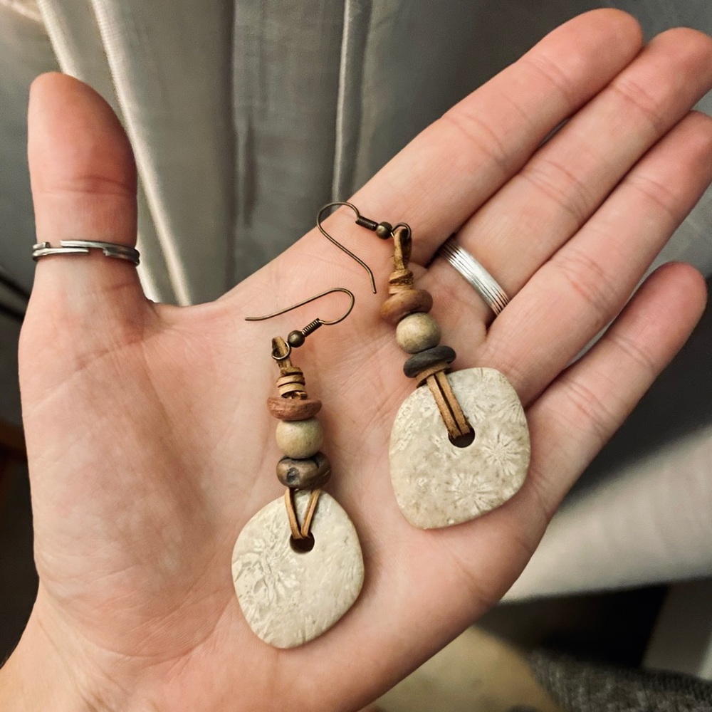 Handmade stone earrings